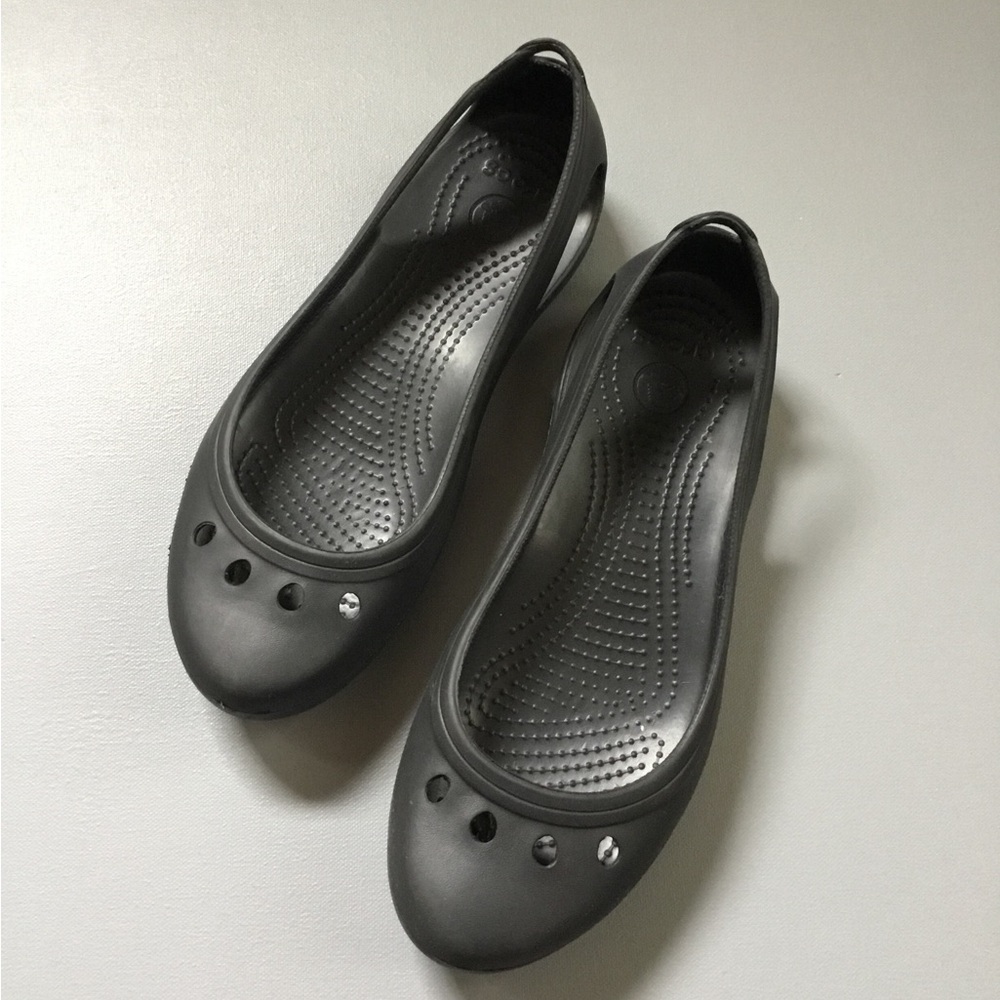CROCS Women's Black Slip-On Casual Ballet Flats